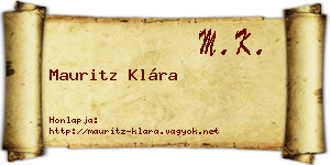 Mauritz Klára névjegykártya
