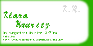 klara mauritz business card